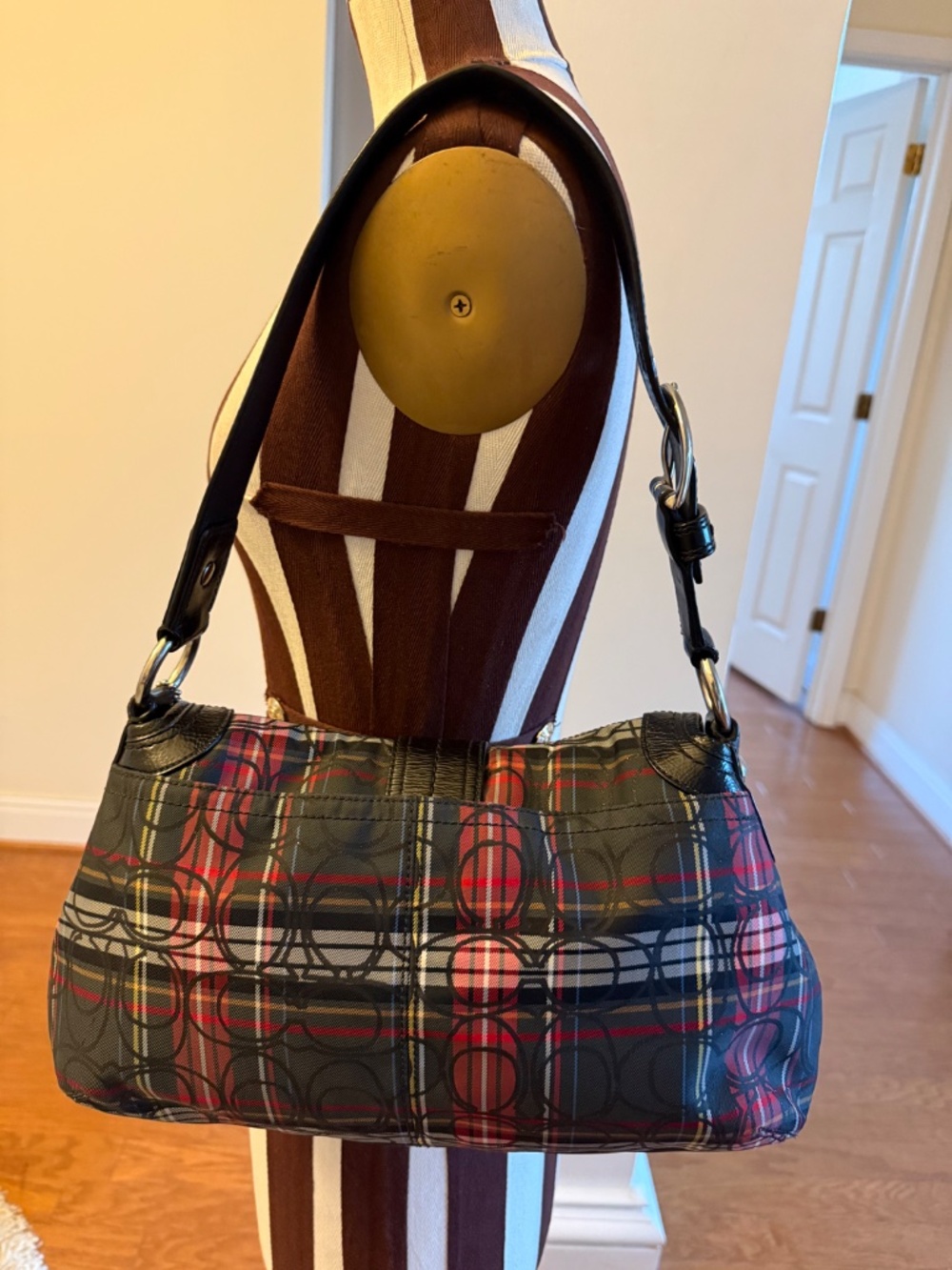 Coach Soho Tartan Plaid Signature C Shoulder Bag Double Hang Tags F15485 - Picture 2 of 13